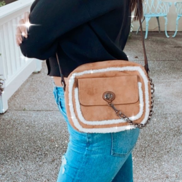 Lily and Layla Handbags - Faux Shearling Crossbody Bag